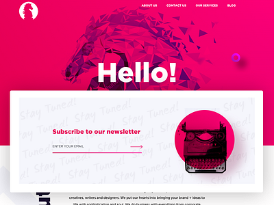 Hello creative newsletter subscribe ui ux web design