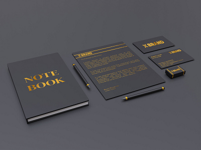 Luxury and Elegant Dark Branding Identity Stationery Set Mockup elegant business card
