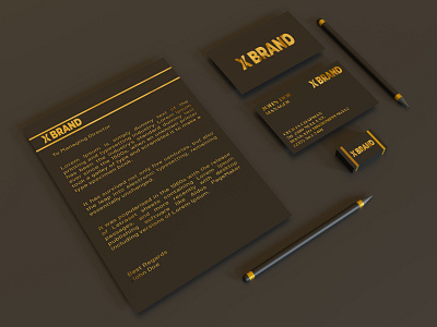 Luxury and Elegant Dark Branding Identity Stationery Set Mockup elegant business card