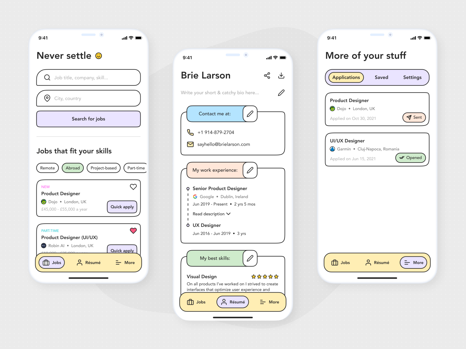 Job Board App by Lorena Pop on Dribbble