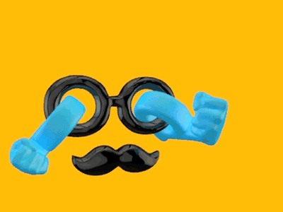 Goob Fighter arnold render character cinema 4d eyeglasses eyes goob hands hype jiggle deformer logo animated motion mustache