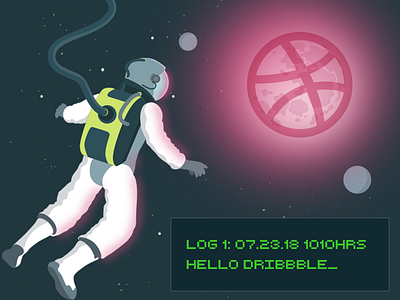 First Contact art design dribbble first shot hello dribbble illustration planet sci fi shots space