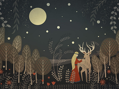 Forest deer art book illustration childrens illustration design digital art drawing illustration