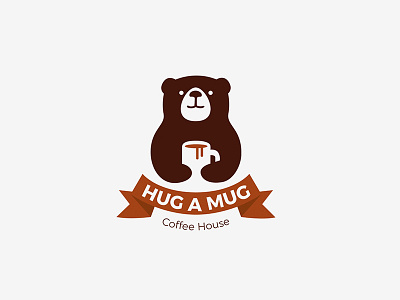 Hug A Mug Coffee House branding coffee design logo minimal