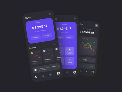 Concept - Crypto App app concept crypto crypto exchange crypto wallet cryptocurrency design mobile app ui uidesign ux uxdesignmastery