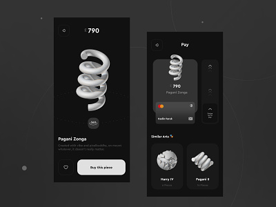 App Concept: Buy 3D Arts 3d app app design app ui branding crypto app dark mode design graphic design illustration logo mobile app nft payment app swipe to pay ui uidesign ux uxdesignmastery vector