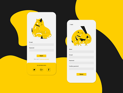 #DailyUI 001 - Sign In/Up cat dailyui dog pet signin signup