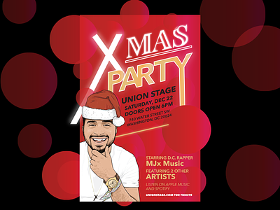 XMas Party Poster Design christmas concert fun graphic design music party poster print ad print design rap xmas