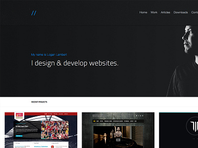 loganlambert.net clean dark minimal web design web development