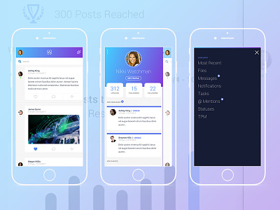 Social App Experiment - Profile Dashboard & Menu app iphone sketch sketch app social media ui user interface