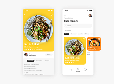 Recipes Mobile App Design app branding concept design design app graphic interface mobile mobile app ui ux