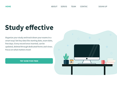 Study planner website creative design flat flat illustration illustrator interface landing page design page design ui uidesign webdesign website