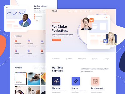 Agency Responsive Landing Page agency design figma landing page responsive sketch template ui ux xd