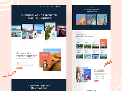 Travel Responsive Landing Page agency figma kit landing page responsive sketch template travel ui ux xd