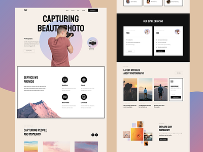 Photography Responsive Landing Page camera design figma landing page photo photography responsive sketch ui ux xd