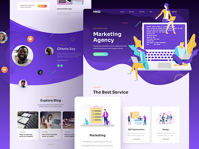 Marketing Responsive Landing Page agency design figma illustration landing marketing responsive sketch template ui ux xd