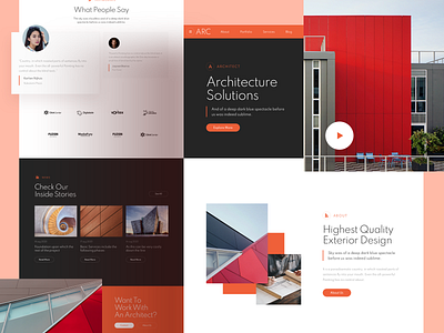 Architect Responsive Landing Page agency architect figma landing page portfolio responsive sketch template ui ux xd