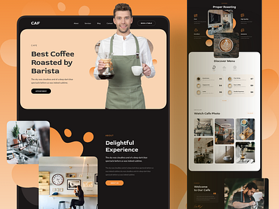 Cafe Responsive Landing Page barista cafe figma landing page responsive restaurant sketch template ui ux xd