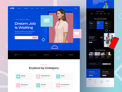 Job Responsive Landing Page board design figma job landing page portal responsive sketch ui ux xd