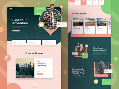 Nature Website camping design eco figma landing nature page responsive sketch ui ux xd