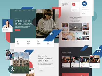 University Website courses education figma landing page responsive sketch template ui university ux xd