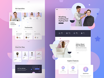 Haircut Landing Page barbershop beauty figma hair haircut landing page responsive salon sketch ui ux xd