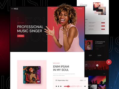 Music Website artist event festival figma landing music responsive singer sketch tour ui ux xd