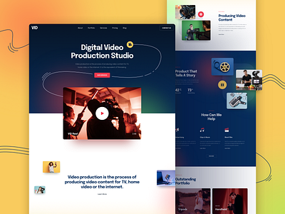 Video Website design figma landing responsive sketch studio template ui ux video xd