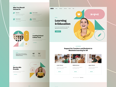 School Education Web Design Landing