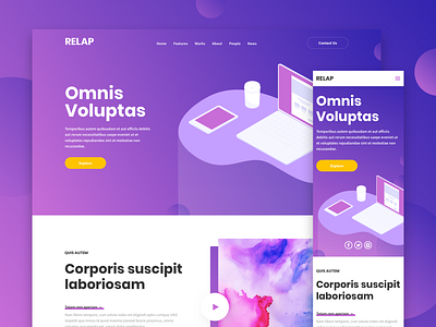 RELAP – Responsive Landing Pages dashboard figma landing page responsive sketch ui ux uxdesign xd