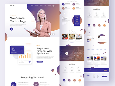 Technology Landing Page design figma landing page responsive sketch ui ux xd