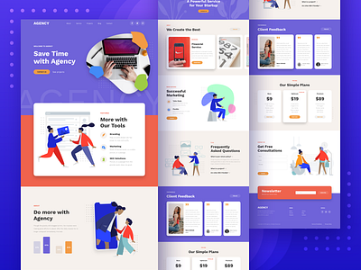 Agency Landing Page agency design figma illustration landing page responsive sketch ui ux xd