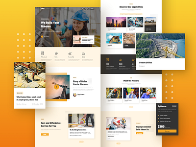 Construction Landing Page construction design figma landing page responsive sketch ui ux xd