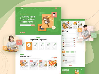 Food Delivery Responsive Template delivery design figma food landing page responsive sketch template ui ux xd