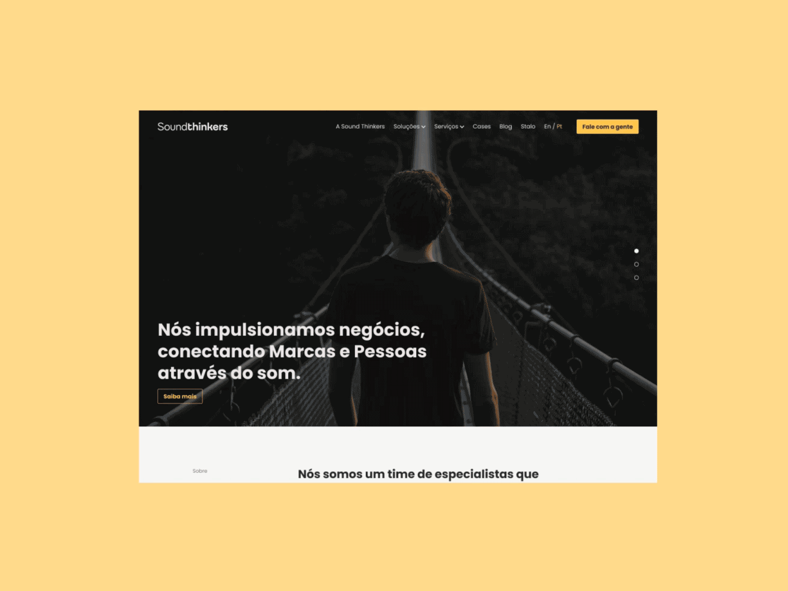 Soundthinkers - Website figma homepage minimalist site design sound design ui design uidesign ux design webdesign website website design