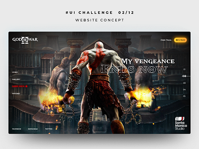 God of War Website Concept design games godofwar homepage illustration menu ps2 ui uichallenge uidesign uiux website