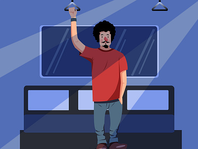 Man In Metro graphic illustration metro travel vector