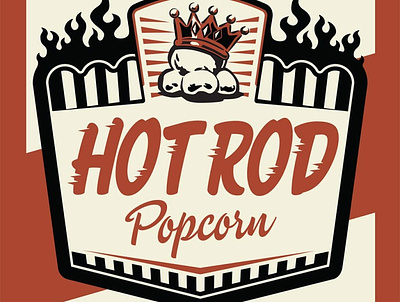 Hot Rod Popcorn Label branding hot rod illustration popcorn