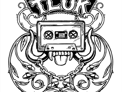 T.L.U.K. Logo band casette logo motorhead rock and roll