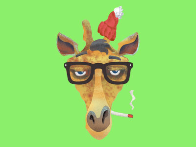 Hipster Giraffe illustration