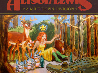 Allison Lewis - A Mile Down Division cd cover illustration painting print design