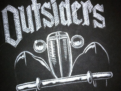 Outsiders gangster illustration old cars