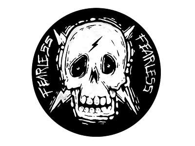 Fearless Patch blackwhite fearless paint patch skull spray