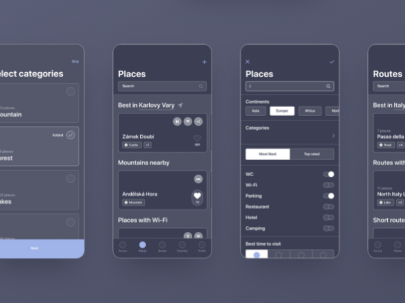 Travelling App wireframes by Hem Raj Singh on Dribbble