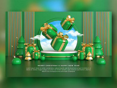 Christmas & Happy New Year 3d 3d illustration banner christmas cover decoration design graphic design illustration merry christmas
