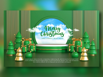 Christmas and Happy New Year 3d 3d illustration banner christmas cover decoration design graphic design illustration merry christmas
