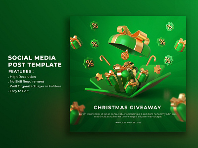 Holiday Giveaway 3d 3d illustration banner christmas cover design gift graphic design illustration merry christmas