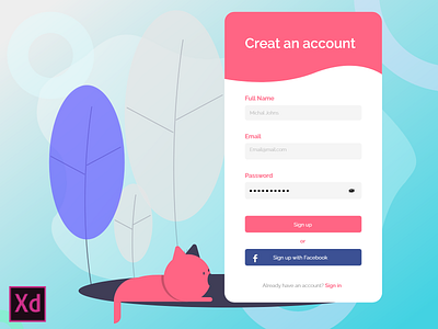 Sign up adobe xd popup sign sign in sign up signup ui ux website sign up xd