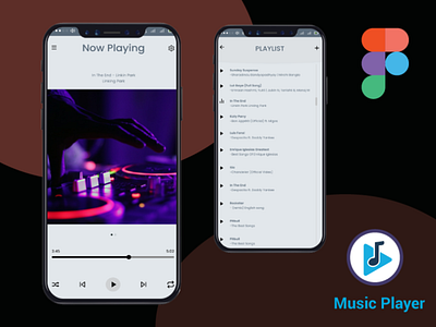 Music Player Design adobe xd business card design figma sign in signup ux website design