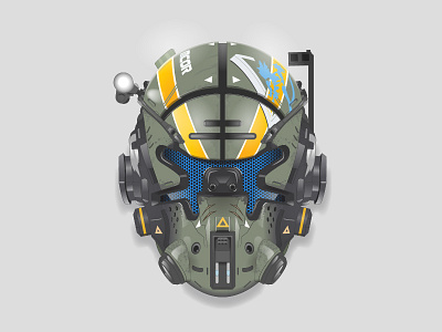 Pilot helmet from Titanfall 2 game helmet vector